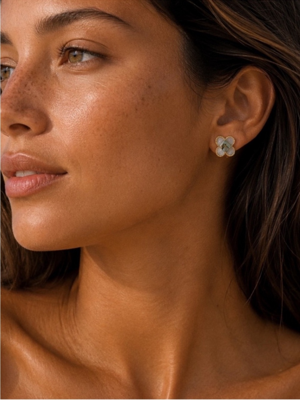 Abalone Shell Gold Earrings